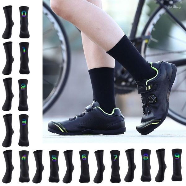 Jackets de corrida 1 par de Biciclas de estrada respirável meias de nylon montanhismo anti-lips compressão de bicicleta para homens mulheres correndo