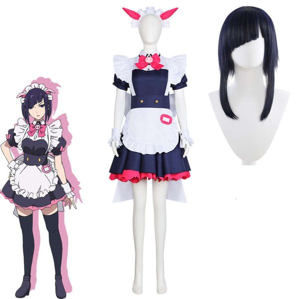 Akiba guerra mannen ranko cosplay vestidos anime traje varejo feminino peruca headwear festa de halloween empregada saias uniformes