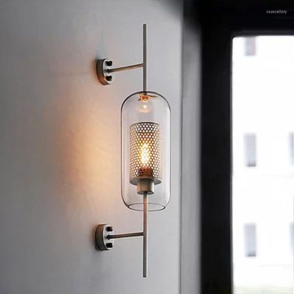 Wandlampen Vintage Glaslampe Industrielle Wandleuchte Loft Dekorative Nacht Schlafzimmer Licht Retro Leuchten im Badezimmer Foyer