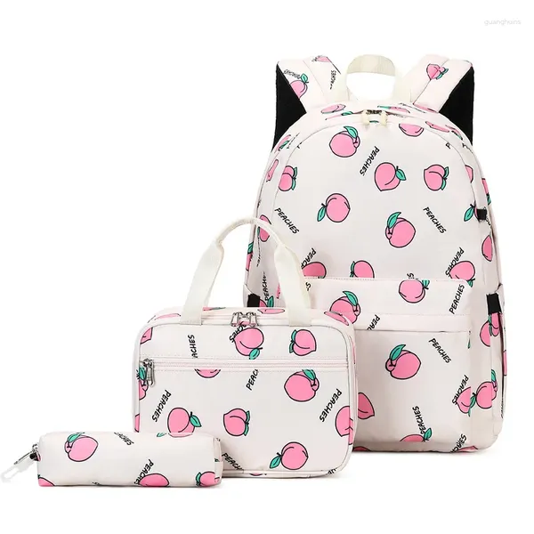 Sacos de escola bonito dos desenhos animados impresso crianças mochilas leves kawaii meninos meninas mochilas bolsa e lápis conjunto