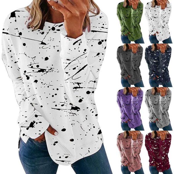 Damen Hoodies Frauen Sweatshirts Trendy Drucking Langarm -Coathemden Frau Runde Hals Raglan Hemd Ladies Fleece Reißverschluss Up Hoodie