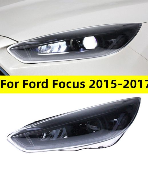 Автомобильные фары в сборе для Ford Focus 20 15-20 17, полностью светодиодные фары с динамическим движущимся сигналом поворота, ксенон