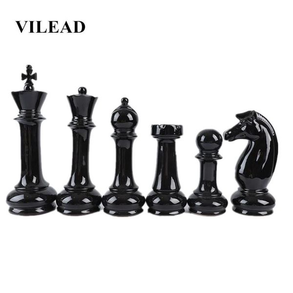 Vilead altı parçalı set seramik uluslararası satranç figürinleri yaratıcı Avrupa zanaat ev dekorasyon aksesuarları el yapımı süsleme t218d