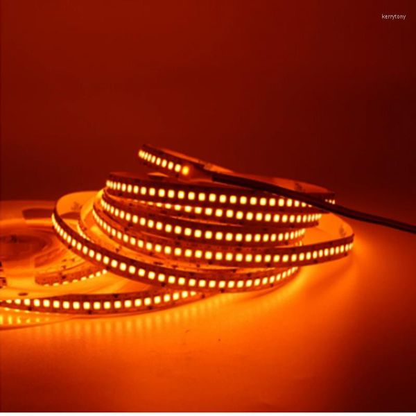 Tiras de tira led luz true laranja sem âmbar âmbar impermeável 3528 smd 60LED/120LED/240LED/m dc12v Display Tape Lamp Carro