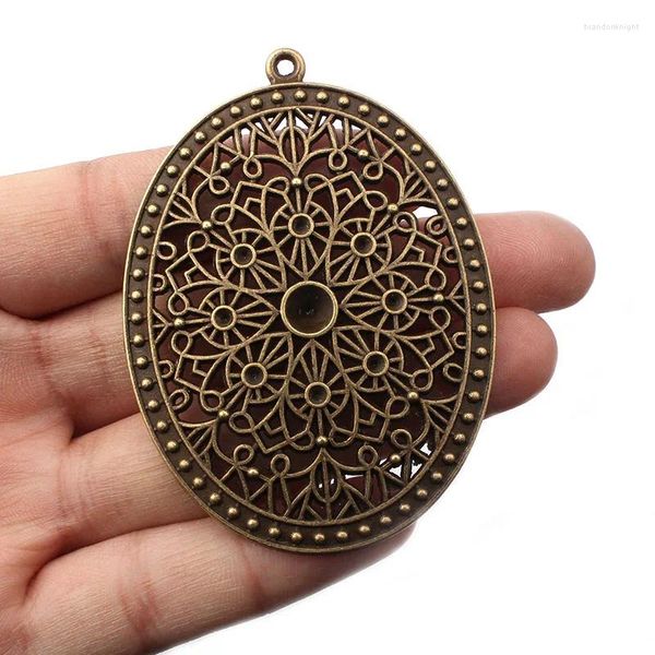 Collane con ciondolo 3 pz Grande Ovale Bronzo Antico Filigrana Fascino Fiore Per Collana Fai Da Te Creazione di Gioielli Accessori Trovare 47 64mm