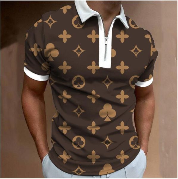 Masculino polo polo camisa designer listras de manga curta camisa pólo tops respiráveis