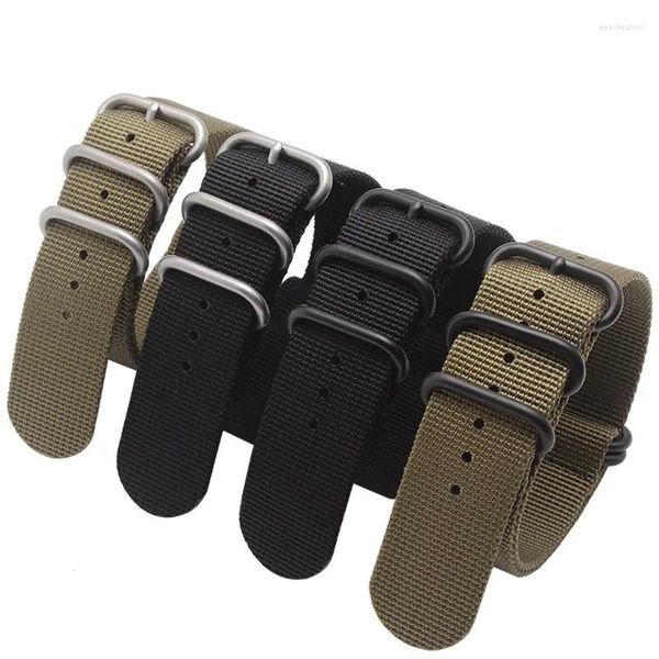 Cinturini per orologi 20mm 22mm 24mm 26mm Bracciale impermeabile in nylon con fibbia in acciaio inossidabile Cinturino verde militare nero