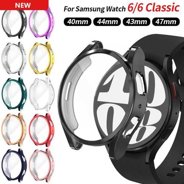 Con pacchetto borse Custodia per orologio proteggi schermo morbido in TPU per Samsung Watch 6 classic 40mm 44mm 43mm 47mm Custodie protettive a copertura totale