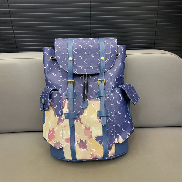 AAAAA Großer Rucksackdesigner Christopher Rucksack Man Umhängetaschen Blumen Computer Handtasche Patchwork Schoolbags Reisen Totes Back Pack Zaino Uomo