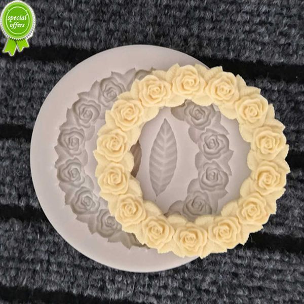 New Rosette Leaves Stampo in silicone Torta in resina Cornice per cioccolato fai da te Stampi per cottura in zucchero Strumenti di decorazione per stampaggio