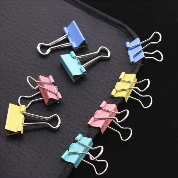 Clipboards 10 Pcs Atacado Material de Escritório Trompete 19mm Cor Binder Clips Dovetail Bills Clip 40 Box 231130