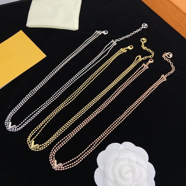 mit Box Halsketten Vintage Splitter Rose Gold Frauen Männer 3 Ketten Halskette Streetwear Geist Kette Anhänger Halsband Designer Schmuck L