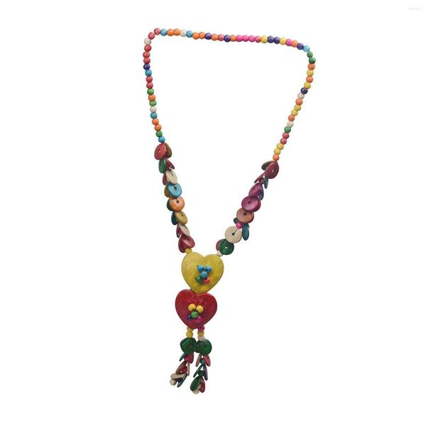 Colar Bohemian Collo Retro Multicolor Coconut Shell Boho Tecido Decoração Bohemia para vestidos femininos