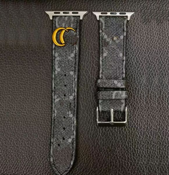 Cinturino per orologio di marca Apple 38 40 41 42 44 45 49 mm Cinturino per orologio in pelle fiore per Iwatch 8 7 6 5 4 SE Ultra 2 Bracciale in metallo di marca di moda di design