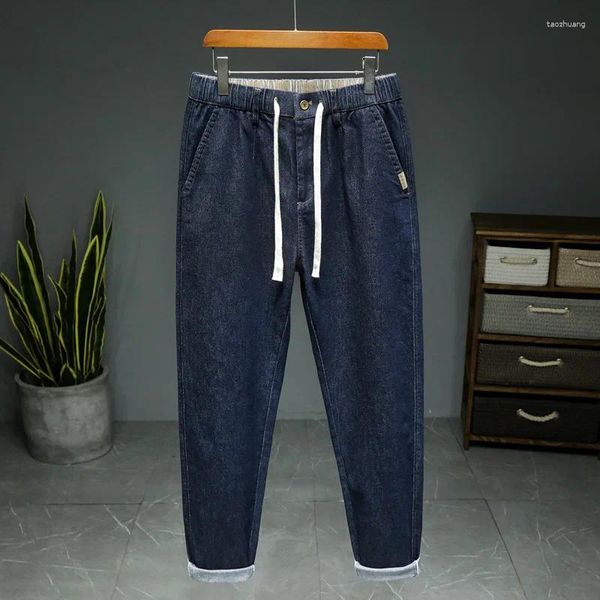 Erkekler Kot 2023 Basit Elastik Bel Moda Marka Konforlu Çok Yönlü Gençlik Kalem Pantolonu Tek Parça Damlağı