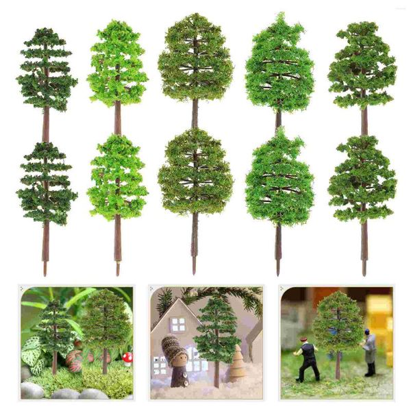 Fiori decorativi 30 pezzi Micro paesaggio simulazione albero ornamento piante treno in miniatura alberi scenario modello scrivania arredamento giardino