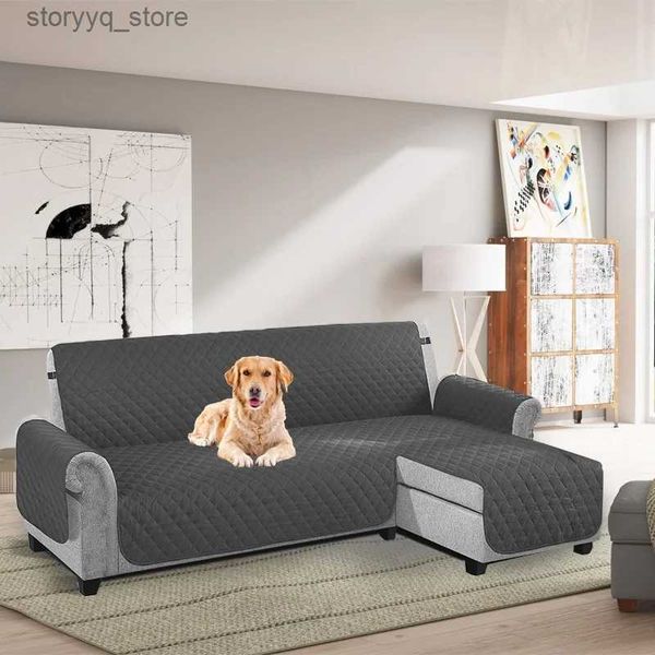 Cadeira cobre capa de sofá repelente de água antiderrapante cobertor de sofá de uma peça 3 assentos em forma de L protetor de móveis crianças cão gato animal de estimação protetor de sofá Q231130