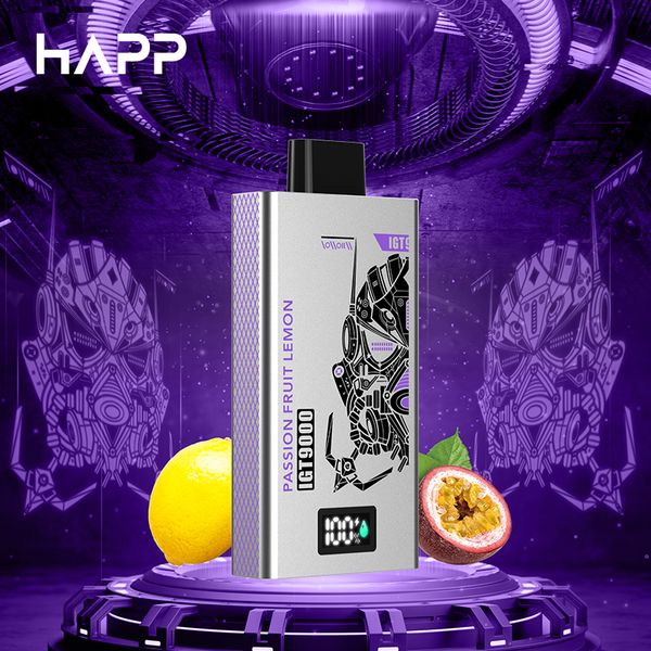 Happ 9000Puffs Pen Vape Ecig 9k Puffs 14ML E-Juice 20mg Big Smoke Recarregável