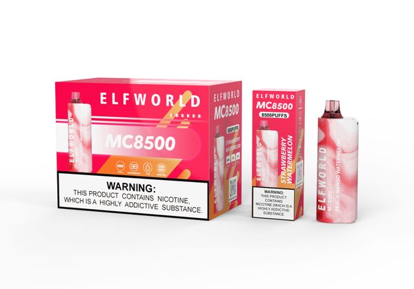 Kit di avviamento e-zigarette aroma usa e getta elfworld mc8500 bocconi vapori usa e getta 5% 2% 0% nic vapore fultura a maglie 18 ml controllo del flusso d'aria e-liquid