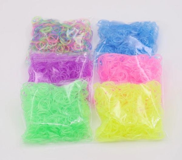 Charme Pulseiras 2023 600 Pcs Verão Fluorescência Brilho Fazendo Suprimentos DIY Borracha Bandas Pulso Colares Criança Festa Brinquedos