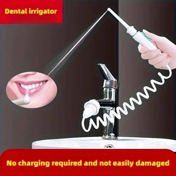 Flosser de água para dentes, irrigador oral dental portátil, kit de escova de dentes branqueadora à prova d'água em casa e ferramenta de limpeza de dentes de viagem