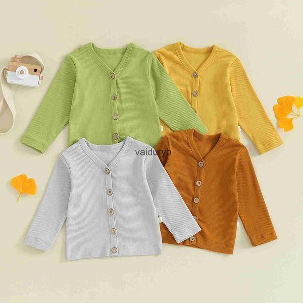 Cardigan Pudcoco Neonate Ragazzi Lavorato a maglia Solido scollo a V Lavorato a maglia con bottoni all'uncinetto Cappotto maglione Carino Autunno Inverno Giacca Abiti caldi 0-24vaiduryb