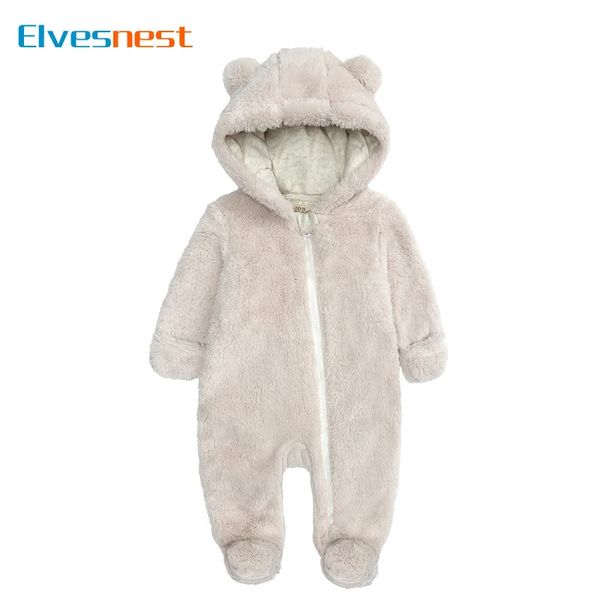 Strampler Mode Baby Kleidung Jungen Footies Langarm Arktischen Samt Mit Kapuze Mädchen Kleidung Winter Warme Strampler 0 12 Monate 231130