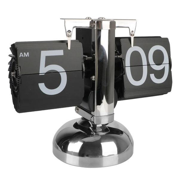 Relógios de mesa de mesa Auto Flip Digital Clock Operado Quartz Home Decors Retro Engrenagem Interna 231130