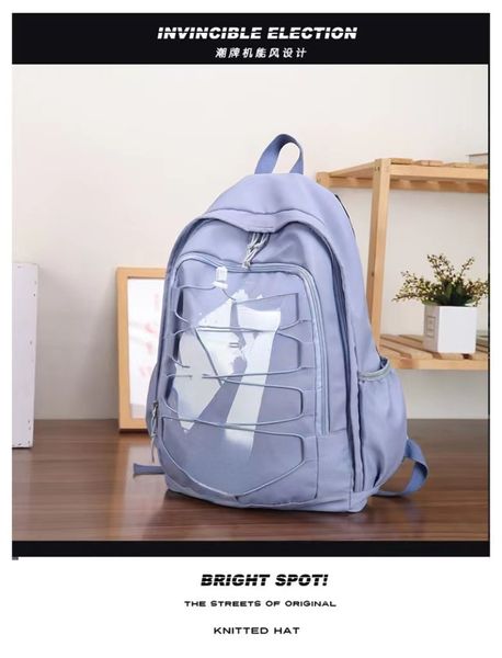 Kaliteli Öğrenci Schoolbag Erkekler ve Kadın Çift Çizim Dayanıklı Seyahat Açık Bilgisayar Sırt Çantası