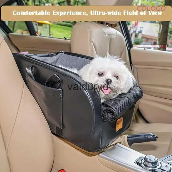 Capas de assento de carro para cachorro, impulsionador de cachorro, serve para cães pequenos, almofada removível, gancho de segurança, instala no console de apoio de braço, respirável