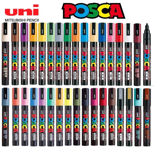 Marker Japan Uni Posca Marker Stift Komplettset Malerei Graffiti Farbstifte Alkohol Marker Cosas De 231124