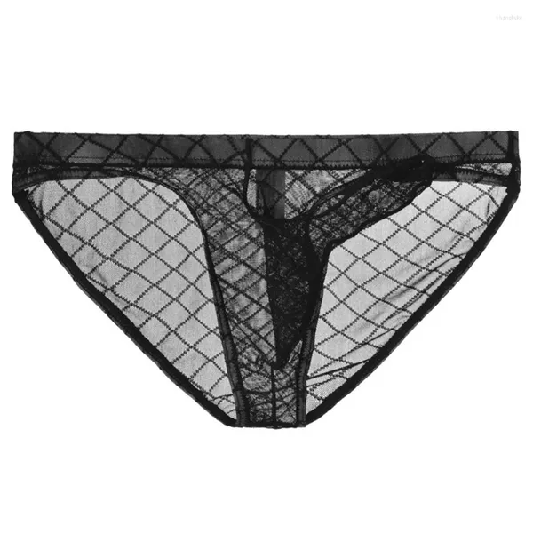 Cuecas sexy homens sissy briefs elefante nariz tanga ultra-fina malha g-string cintura baixa bikini calcinha gay homem roupa interior erótica