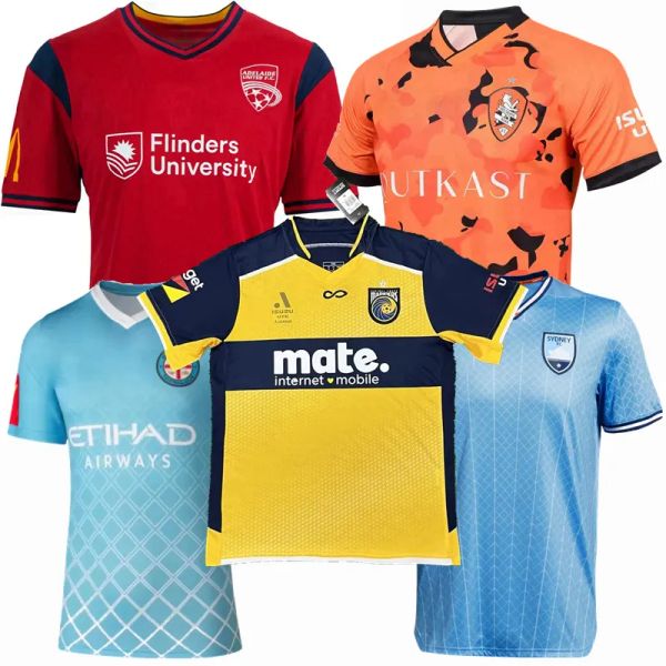 Australien Adelaide United Sydney Fußballtrikots Melbourne Städte Brisbane Roar Central Coast Mariners 23/24 Fußball-T-Shirts Uniformen MAN HOME AWAY Club