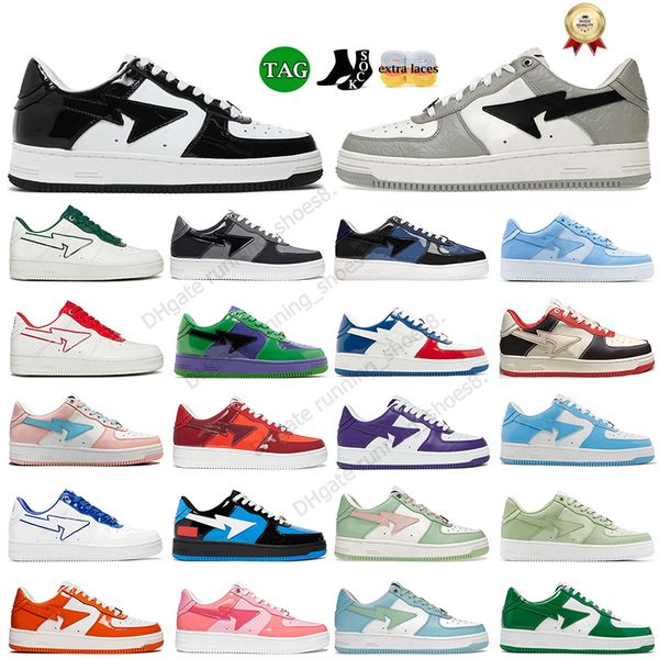 Neue Laufschuhe Männer Frauen Sk8 Sta Low Triple Black White Lackleder Blau Grün Grau Rosa Bowling JJJJOUND X White Navy Jogging Trainer Sneakers Designer