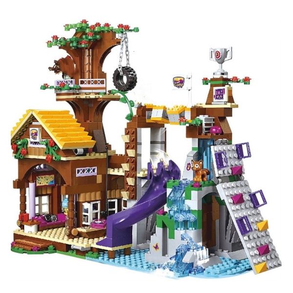 Forniture di giocattoli di Natale amici Adventure Camp Tree House Stephanie Figure Kit Modello Building Blocks Ragazza Emma Giocattoli educativi per ragazze Amico Regali 231129