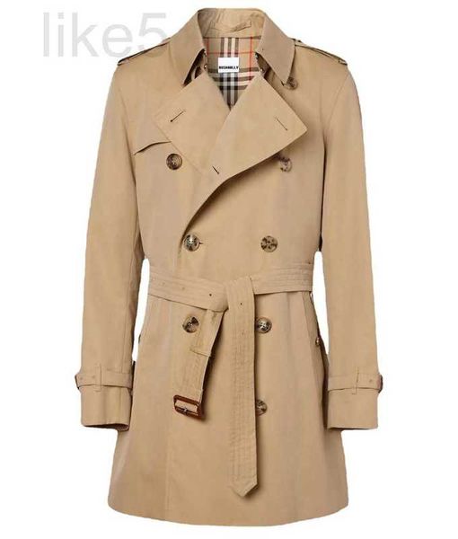 Trench Coats femininos designer clássico estilo britânico celebridade casaco de manga comprida apresenta um estilo moderno, apresentando corte curto e justo 433Q