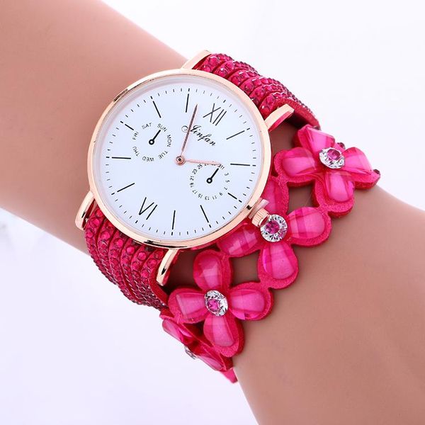 Avanadores de pulso 100pcs/lote 918118 Jinfan Full Crystal embrulhando em torno da pulseira de caixa de ouro rosa de luxo para mulheres relógio de preço por atacado