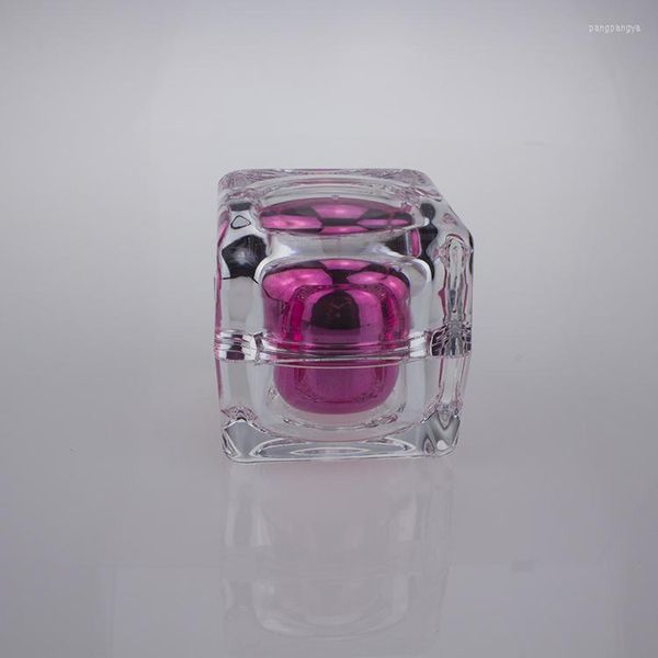 Vorratsflaschen 50 Stück Großhandel 30 ml Rosa Kristall leere quadratische Gläser mit Deckel Glas 30 ml