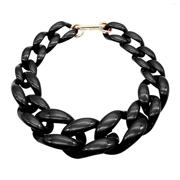 Correntes DIY Hip Hop Acrílico Grande Colar de Natal Colar Curb Festa Aniversário Preto Vermelho Cuban Link Chain Presente Homens Mulheres Moda