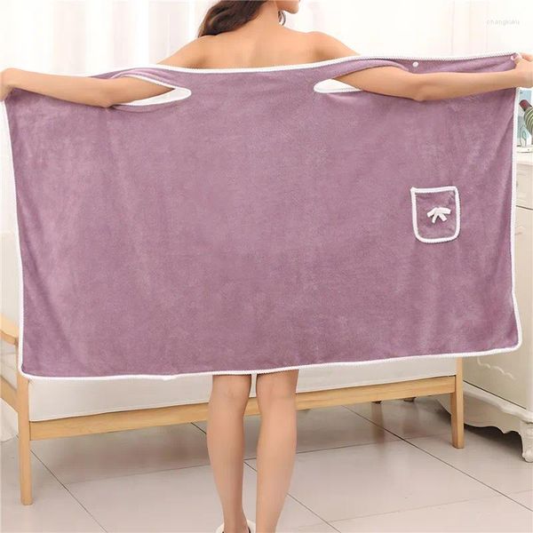 Kadın pijama tuhaflığı çok fonksiyonlu kadınlar büyük boyutlu seksi bornoz sling tüp üst banyo havlu yumuşak emici mercan polar