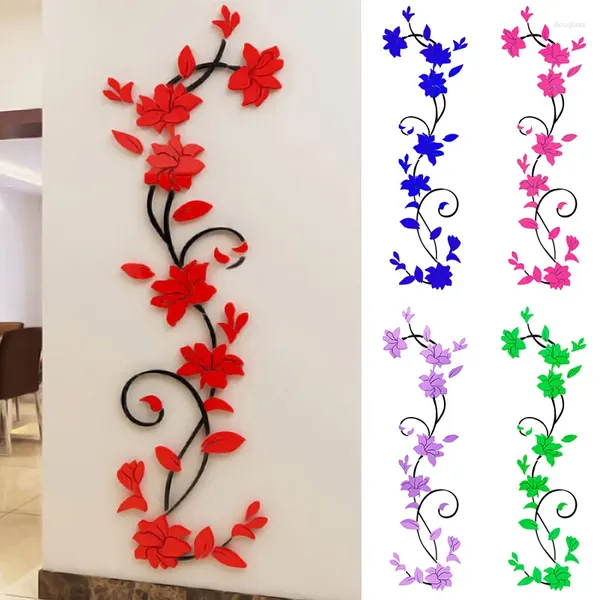 Adesivos de parede 3D flor decalque adesivo sala de estar decoração de casa removível mural diy arte