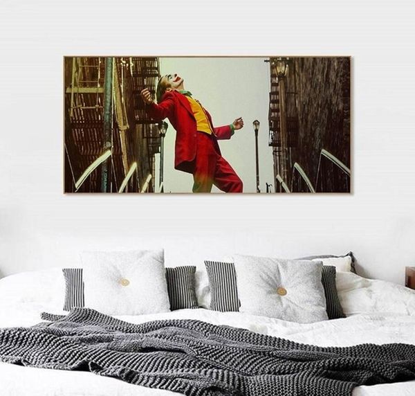 Modern Wall Art Canvas Pittura a olio Joaquin Phoenix The Joker Movie Poster Stampe Immagini a parete per soggiorno Decorazione domestica Cu3702949