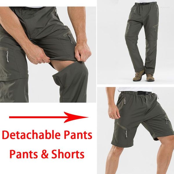 Erkek pantolon çıkarılabilir pantolonlar erkek kadın pantolon şort yaz yürüyüşü trekking su geçirmez taktik