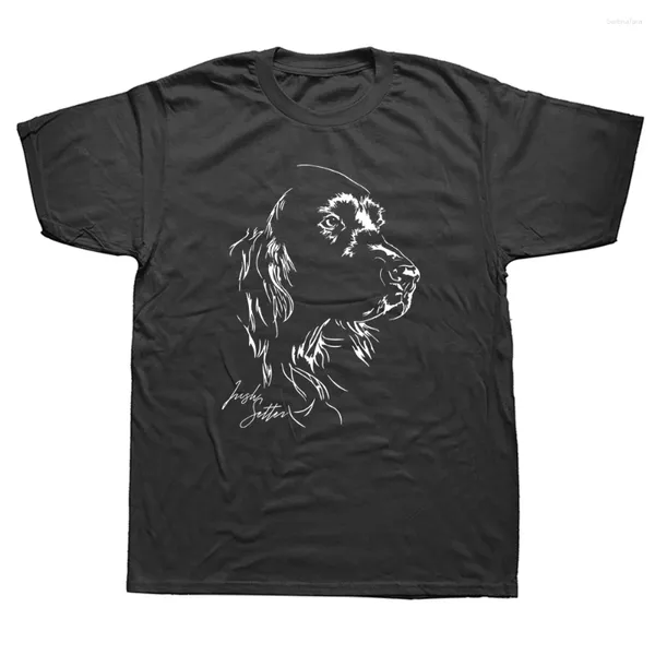 Erkekler Tişörtleri Komik İrlanda Setter Grafik Pamuk Sokak Giyim Kısa Kollu O boyun hip Hop Pet Circle Güvenim Köpek Sevgili T-Shirt Erkekler