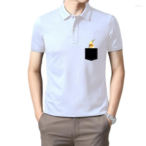 Polo da uomo Cute Cockatiel Shirt Funny Pocket Parrot Lover T T-Shirt Camisas Camicie da uomo Normal Tops Classic Camisa Cotton