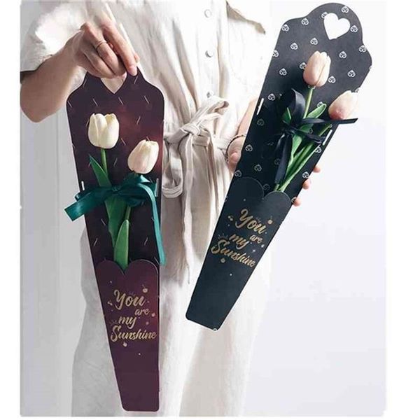 10 pezzi confezione regalo con fiore singolo rosa confezione regalo di San Valentino decorazioni per matrimoni confezione bouquet materiale floreale 210805157h