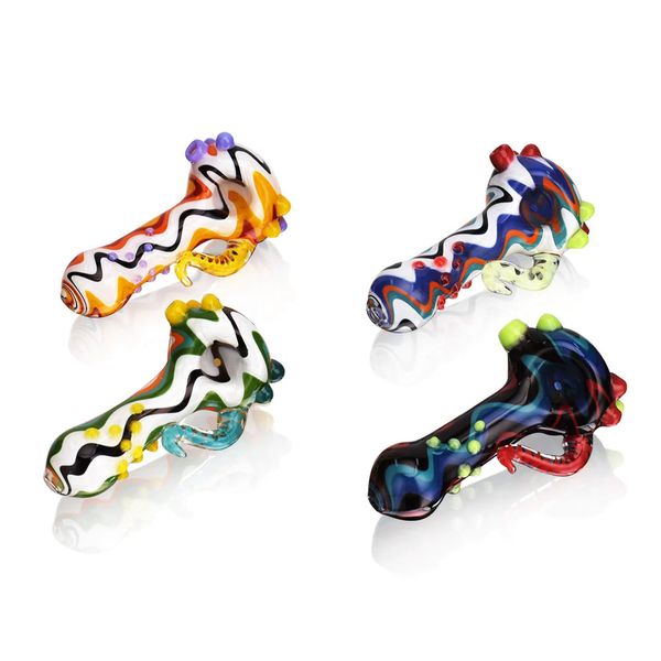 Vintage Premium Wig Wag Hand Glass Pipe Bong Water Hookah Smoking Pipe Original Glass Factory Made pode colocar o logotipo do cliente por DHL UPS CNE