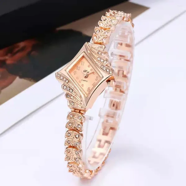 Relógios de pulso Wokai alta qualidade 18k rosa ouro moda casual senhoras pulseira de aço pulseira relógio de quartzo feminino estudante clássico relógio vintage