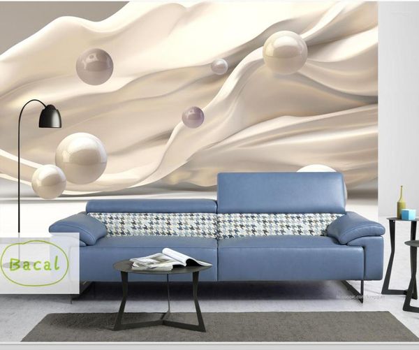 Tapeten 3D Wandbilder Tapete Moderne Abstrakte Stereoskopische Raum Kreis Ball Wohnzimmer TV Hintergrund Po Papier Peint Wandbild