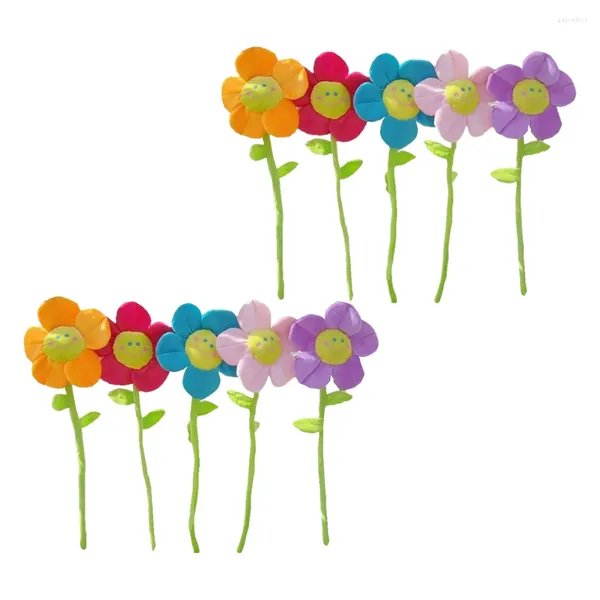 Dekoratif Çiçekler Peluş Çiçek Suower Perde Oyuncak Dolgulu Toka Buket Bükülebilir Daisy Tiebacks Çocuk Bağları Oyuncaklar Yapay Tie Rose